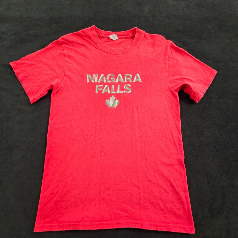 Niagara Falls Canada Red Short Sleeve Cotton T-Shirt Men's S